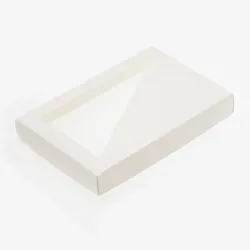 12 Choc Shiny White Folding Lid with Triangular Window
